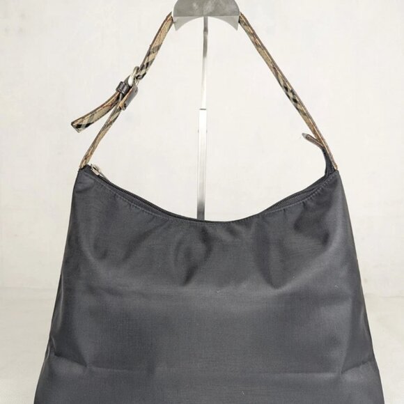 BURBERRY BLUE LABEL Nova Check Handbag One Shoulder Nylon Black - Picture 2 of 12